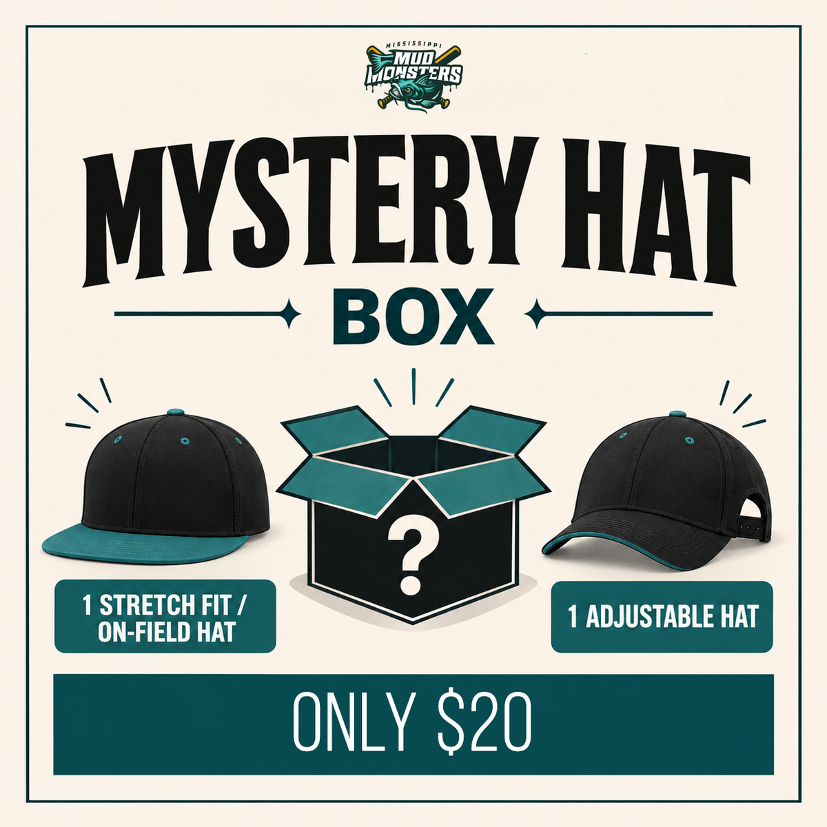 Mystery Hat Box – Stretch Fit / On-Field + Adjustable