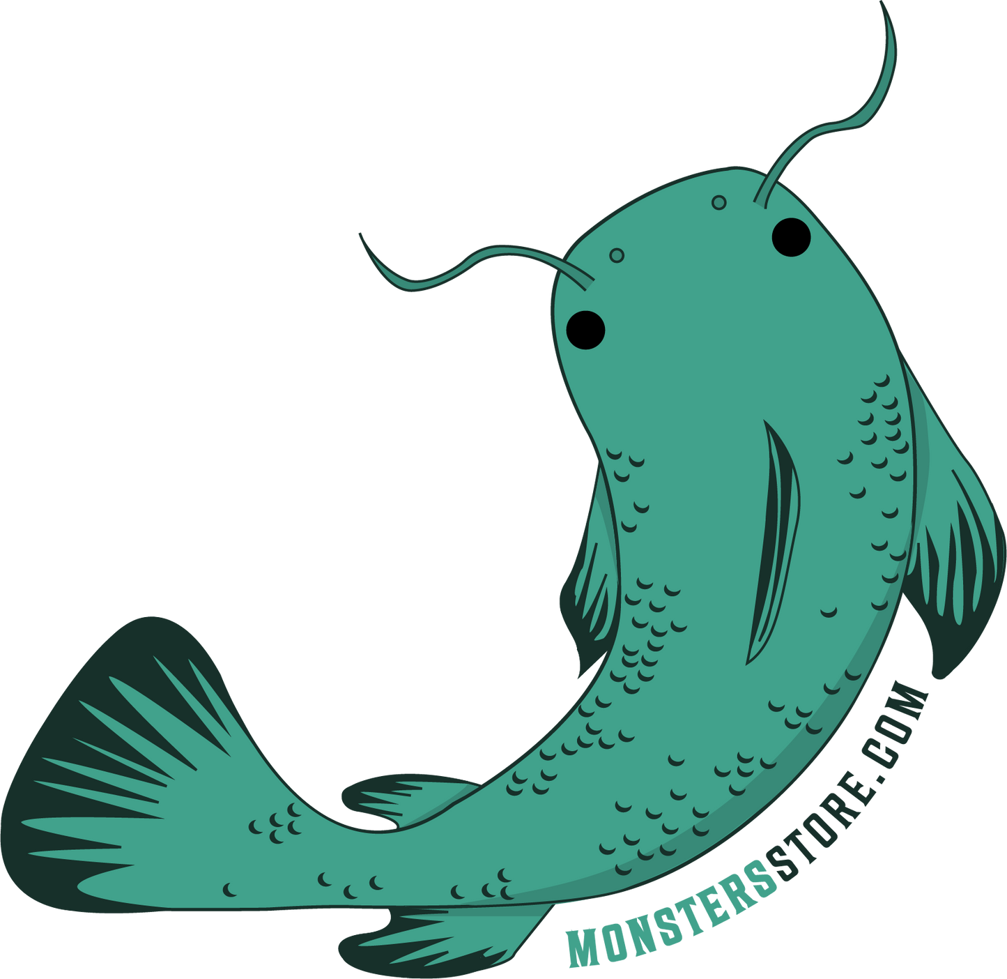 Circle Swimming Fish Sticker