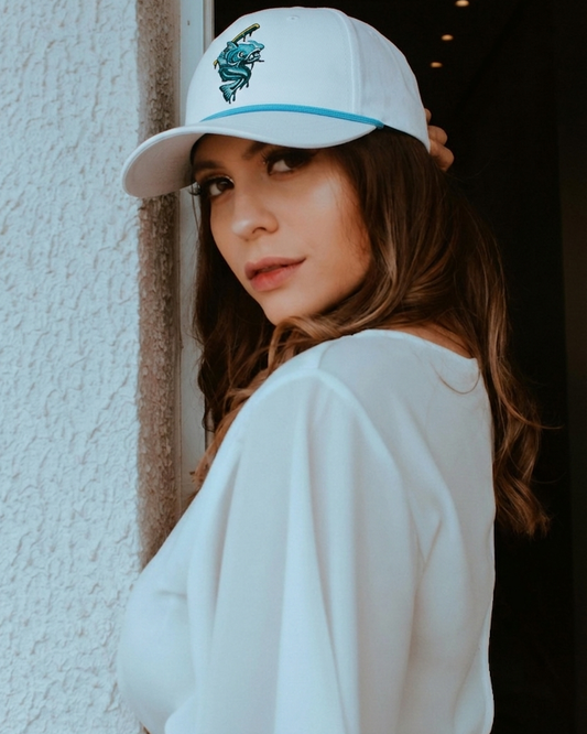 Rope Front Hat - White