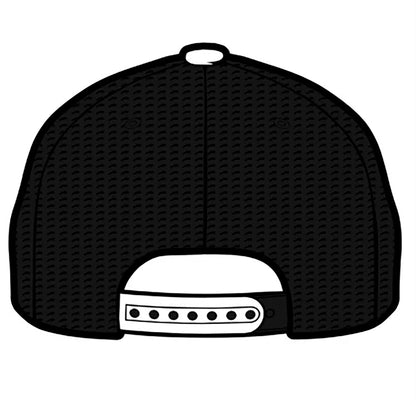 Adjustable Mesh Back Hat- Primary Logo - Black/White