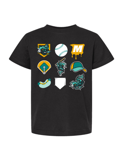 Youth Tee- Mud Monsters Emoji- Black