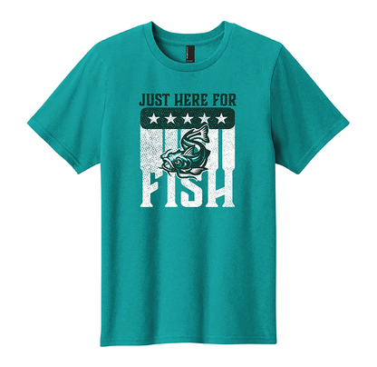 Just Here For Fish Youth Tee - Teal