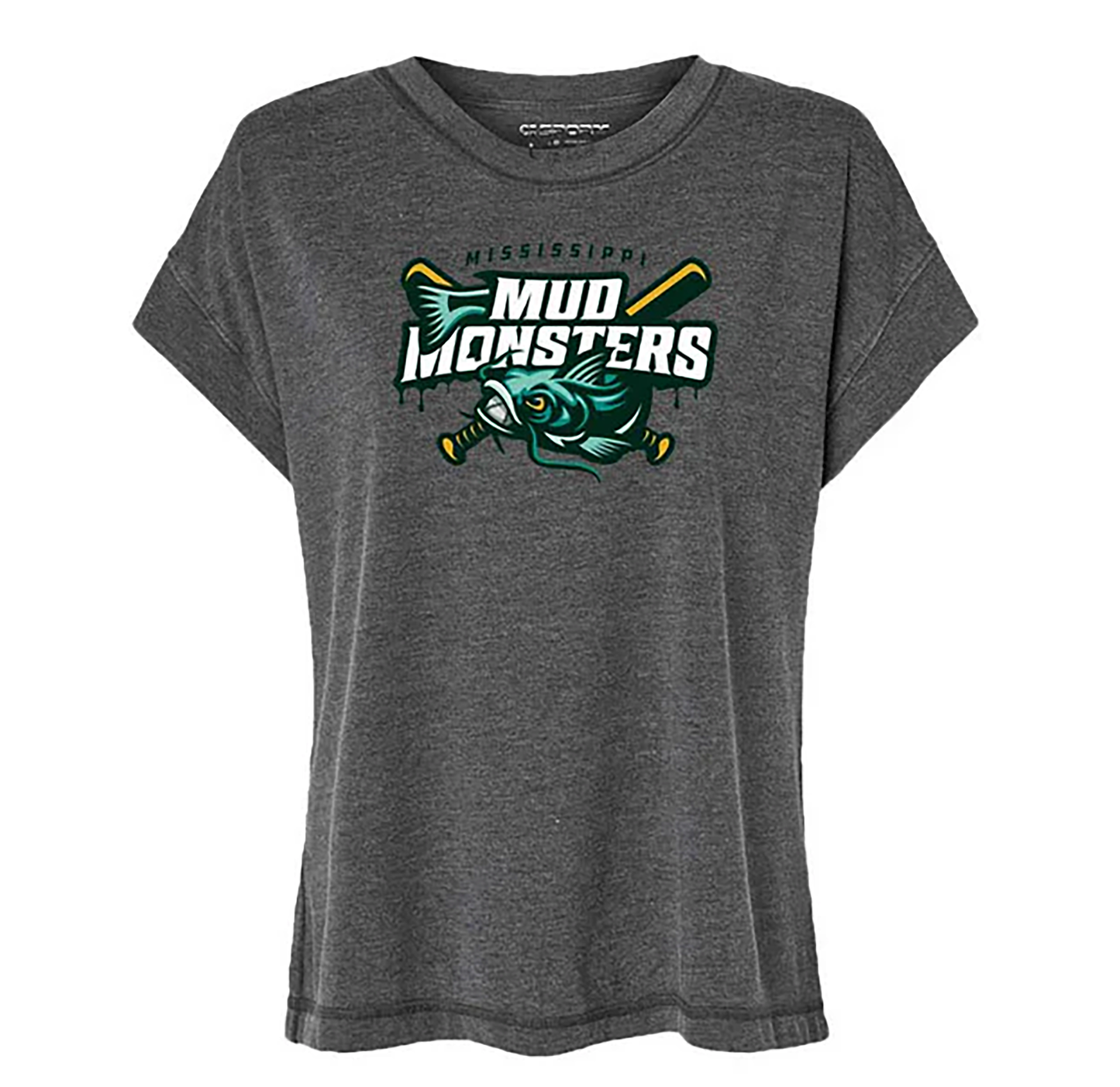 Ladies Vintage Wash Tee - Primary Logo - Washed Black