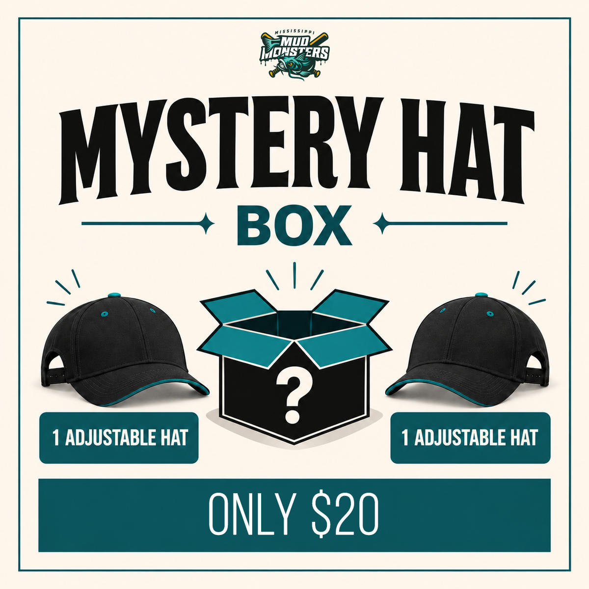 Mystery Hat Box — Two Adjustable Hats