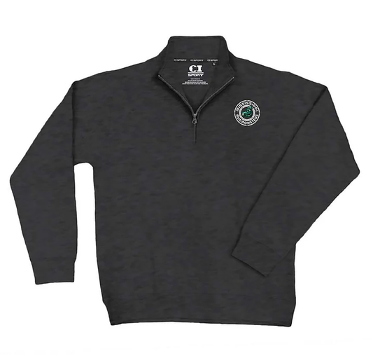 Quarter Zip - Swimming Fish - Charcoal