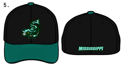 On-Field Team Hat - Swimming Fish - Black/Teal