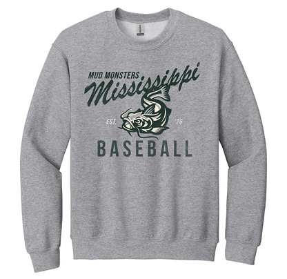 Vintage Baseball Script Crewneck - Gray