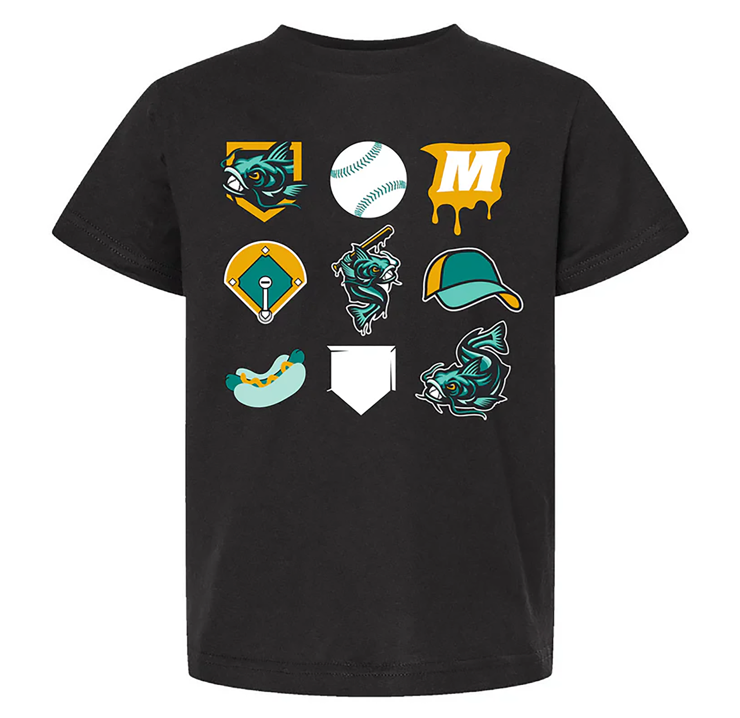 Youth Tee- Mud Monsters Emoji- Black