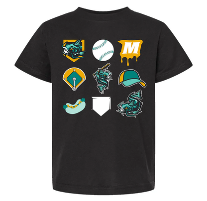 Youth Tee- Mud Monsters Emoji- Black