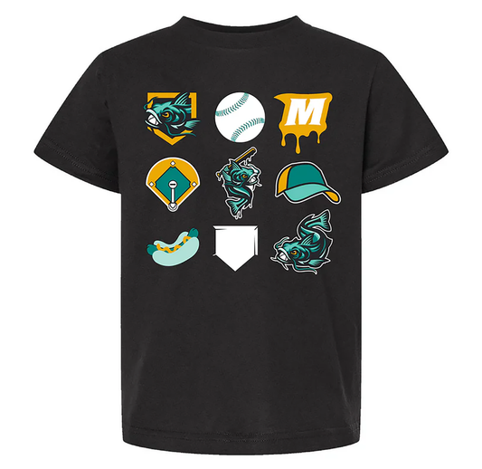 Youth Tee- Mud Monsters Emoji- Black