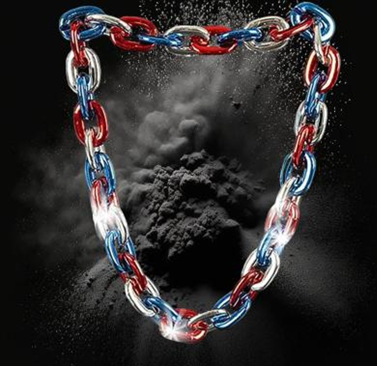 Red White and Blue LED Chain Link Necklace