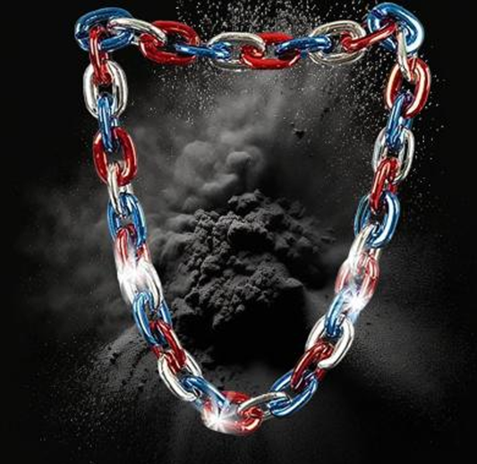 Red White and Blue LED Chain Link Necklace